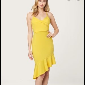 🆕 Bebe Angled Flounce Midi Dress